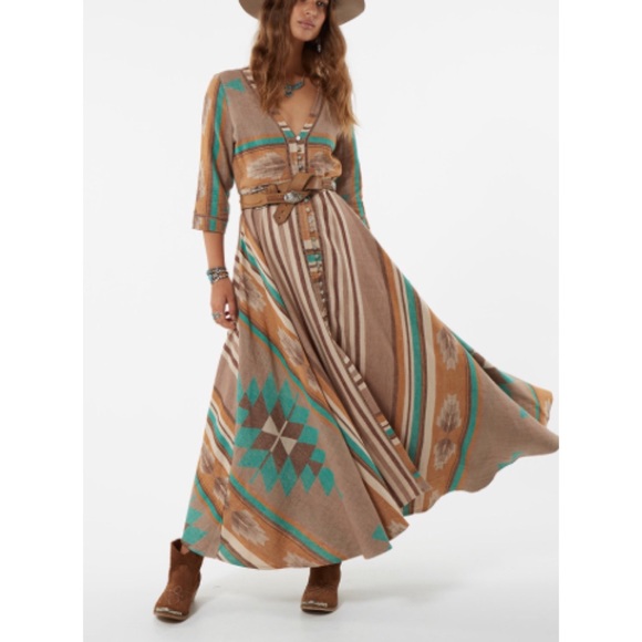 🦄 Spell Peyote Dress in Tan - Picture 3 of 8